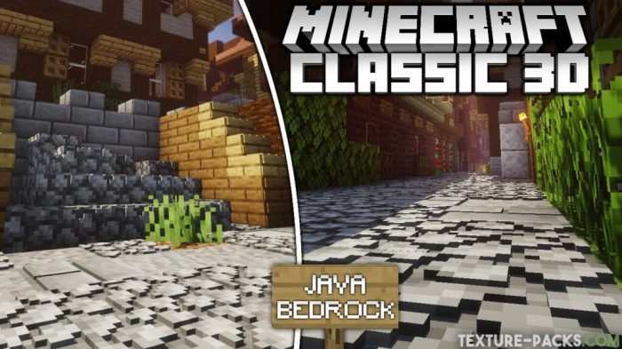 Minecraft 3d texture pack blocks resource default